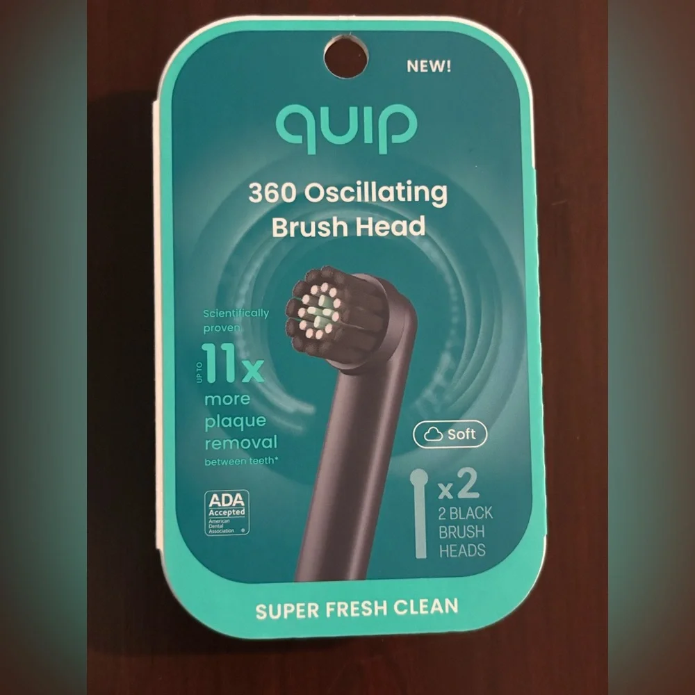 quip 360 Oscillating Brush‎ Head Replacements Two Pack Soft Super Fresh Clean
